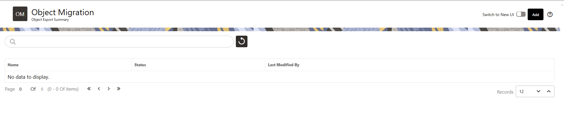 Object Export Summary page Object Export Summary page