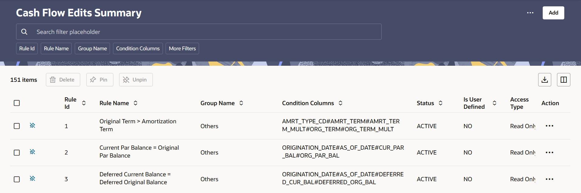 Cash Flow Edits Summary