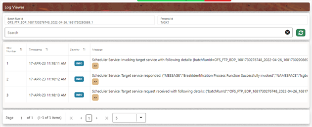 This screen displays the process that has already been Run and also indicates a process that can be re-Run. In this case, View Log is a hyperlink that allows you to navigate to the Log Viewer page where you can review any processing errors or alerts related to this process.