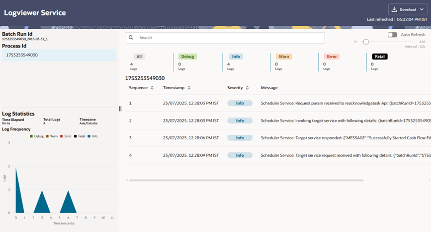 Logviewer window
