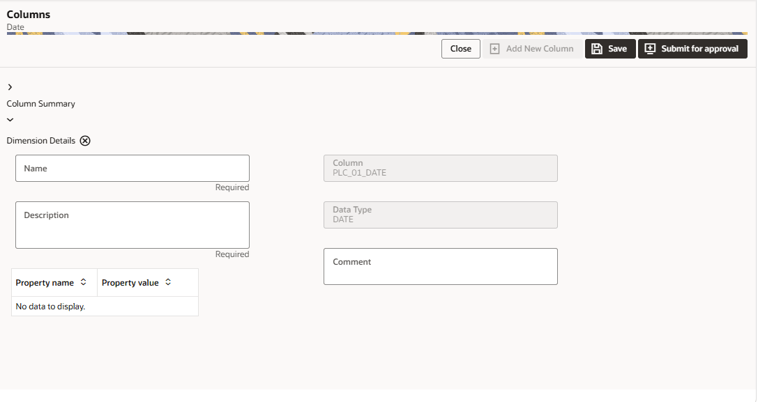 Add Column Screen