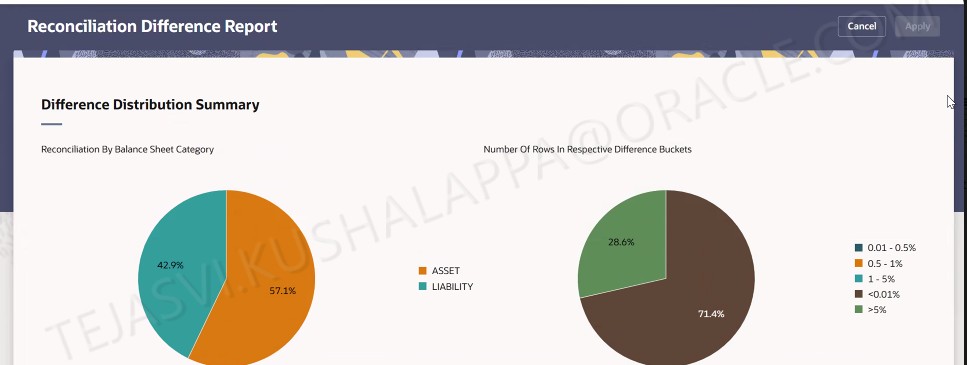 Reconciliation Difference Report