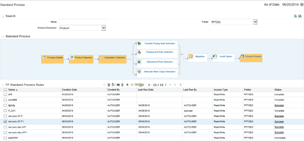 This screen displays the Standard Process parameters. This screen displays the Standard Process parameters.