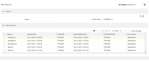 This is the Rate Report Summary page and displays all the existing Rate Reports. This is the Rate Report Summary page and displays all the existing Rate Reports.