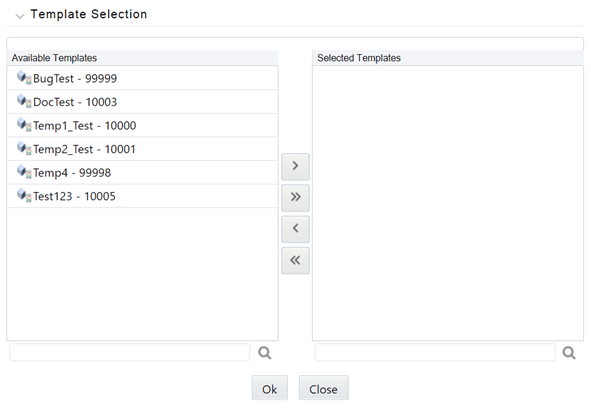 This Hierarchy Browser window allows you to select the report template for the Rate Report.