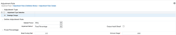 This screen allows you to define the Period for the Adjustment Method Fixed Percentage.