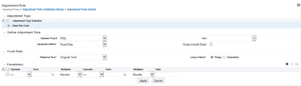 This illustration is the Adjustment Rule (Definition Mode) that allows you to define the Adjustment Rule Details.