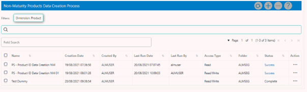 This illustration shows the Data Creation Process summary page. This illustration shows the Data Creation Process summary page.