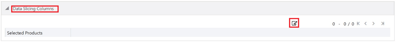 Data Slicing Columns on Process Tuning Option Summary page