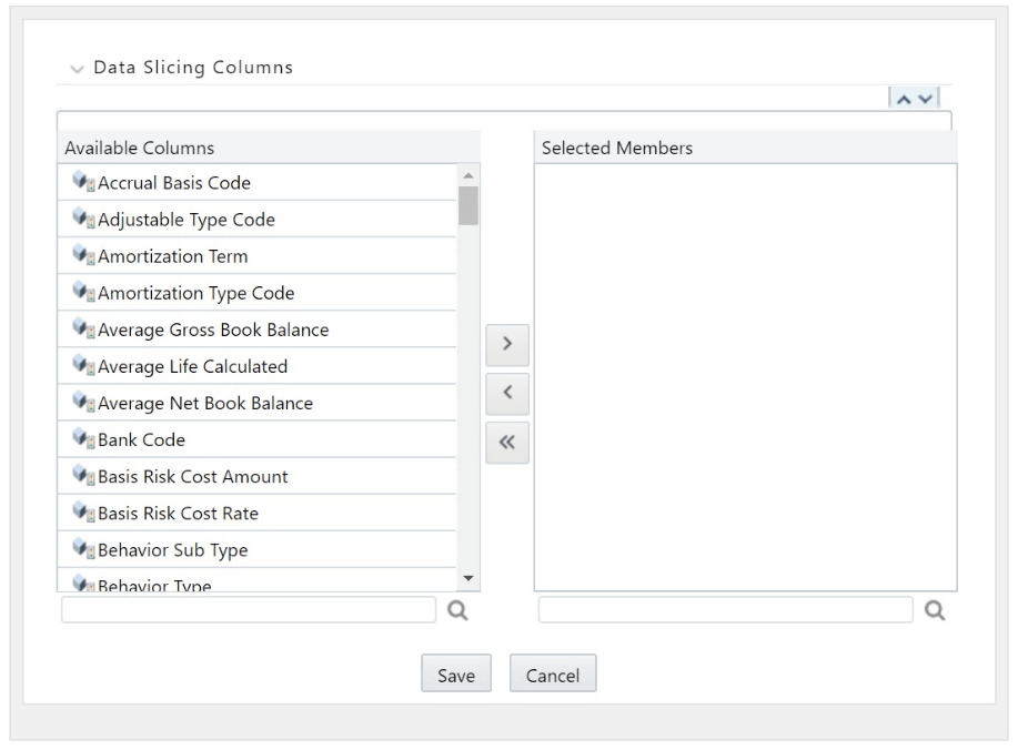 Data Slicing Column selection