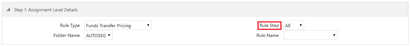 Rule Step drop-down on Process Tuning Option Summary page