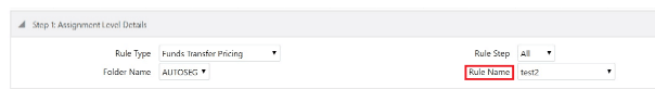 Rule Name drop-down on Process Tuning Option Summary page