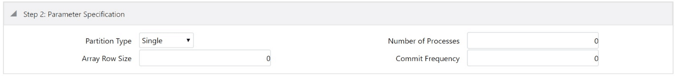 Parameter Specifications on Process Tuning Option Summary page