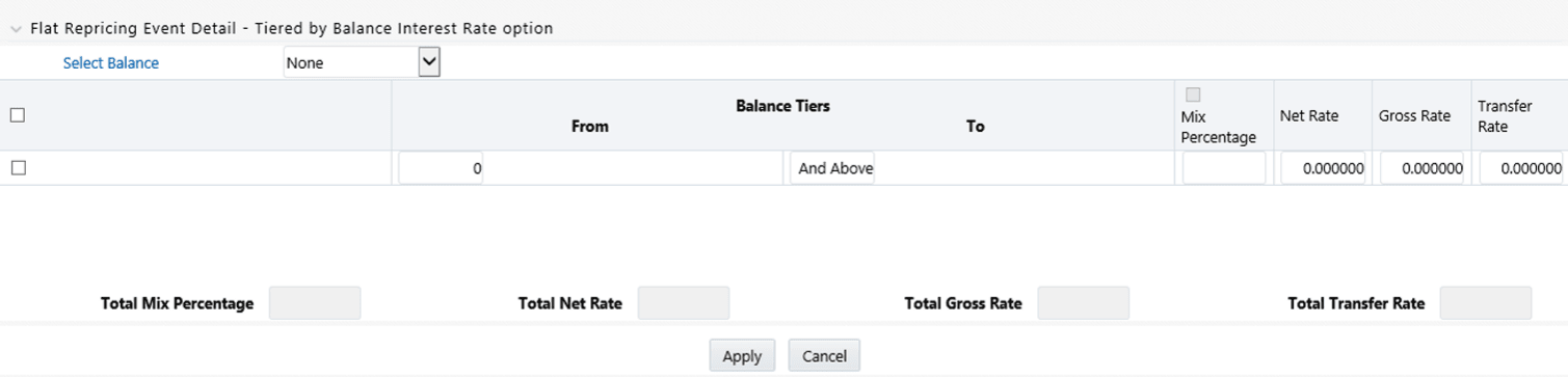 Flat Repricing Pattern Detail Pane