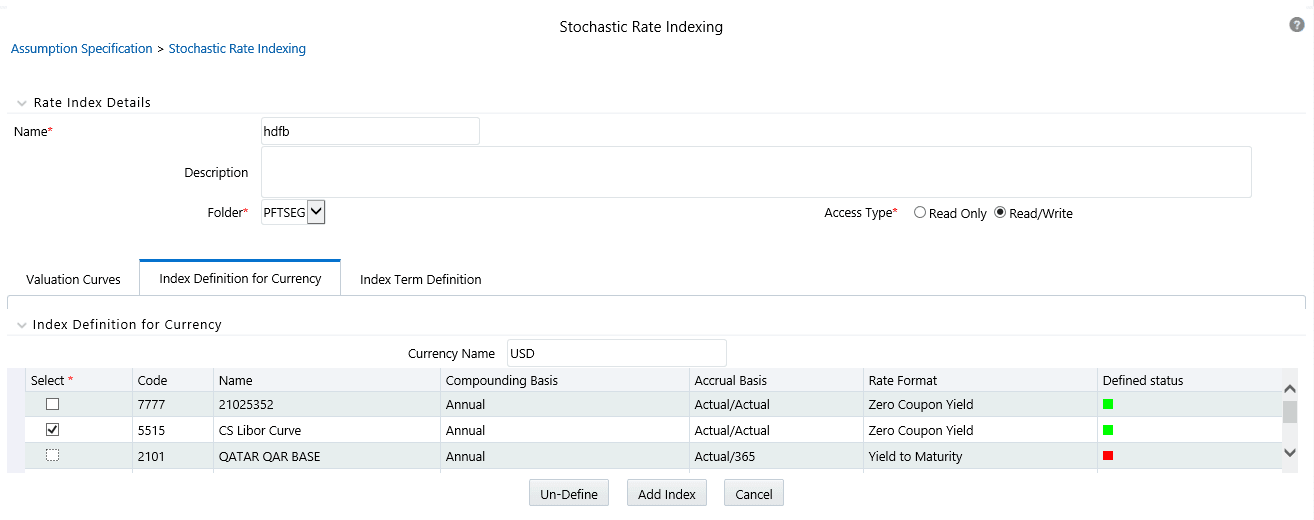 Stochastic Rate Indexing