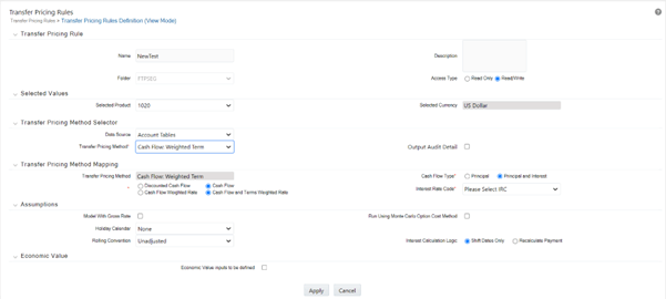 This screen allows you to modify an existing Transfer Pricing Rule.