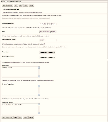 This illustration displays the Database Details. Enter the required details such as the Database Name, Host Name, Port, Oracle User Name, Password, and Confirm Password.