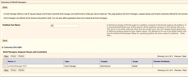 This illustration displays the WorkManager second screen. Enter the Partition Fair Share and click Save. This illustration displays the WorkManager second screen. Enter the Partition Fair Share and click Save.