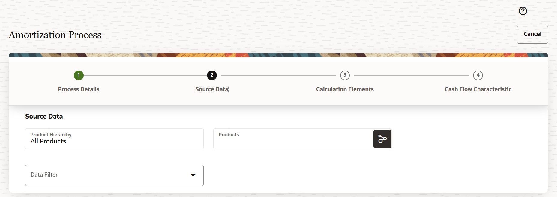 The Amortization Source Data Page
