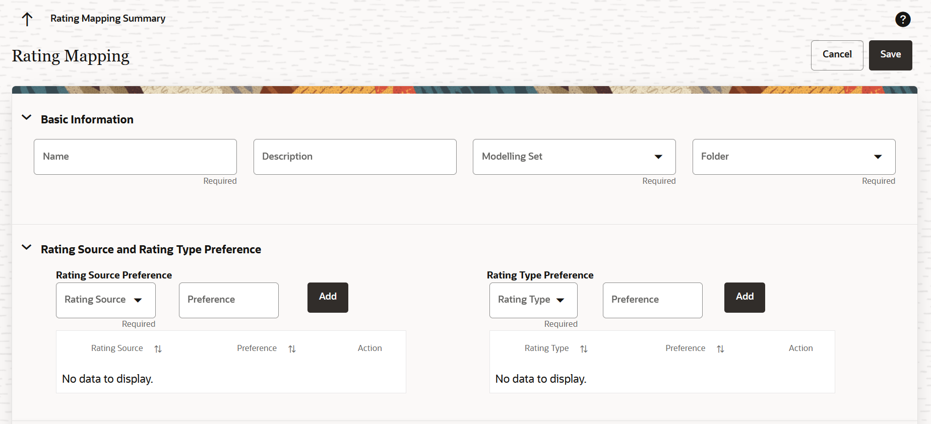 The Rating Mapping Rule Form