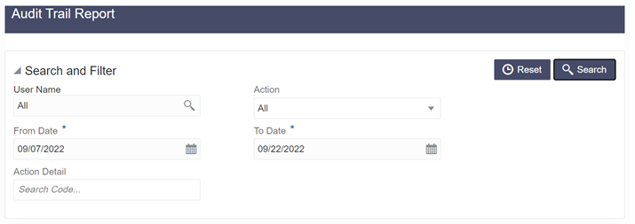 Audit Trail Report Audit Trail Report