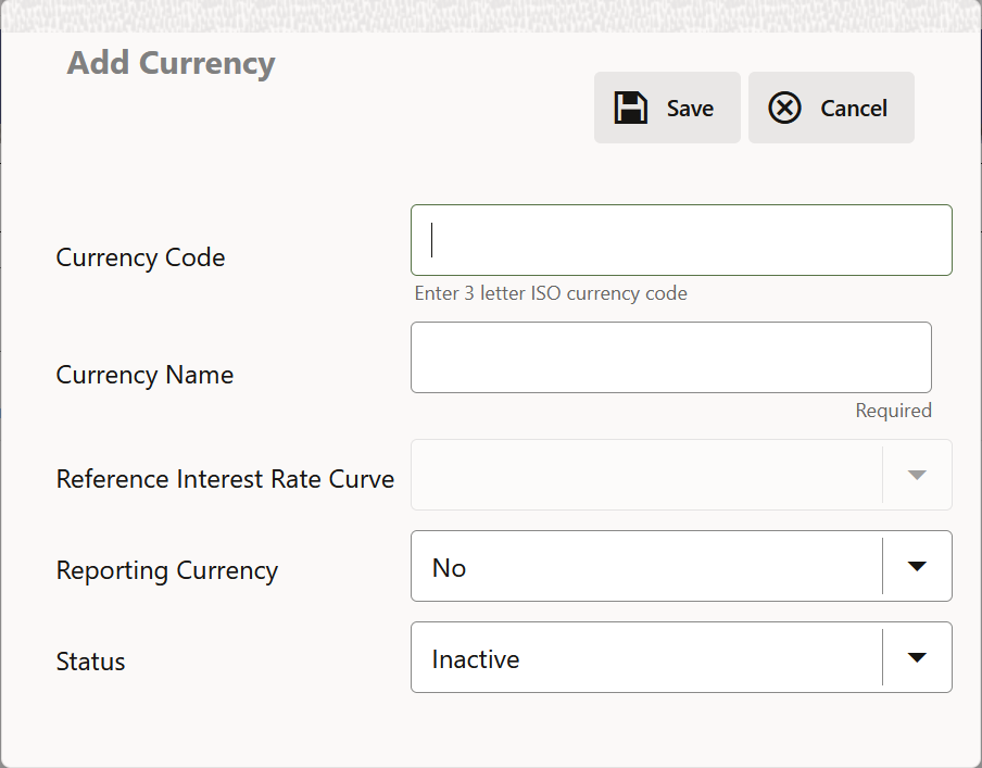 Add Currency Page