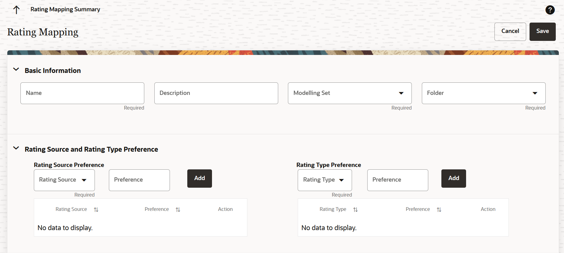 The Rating Mapping Rule Form