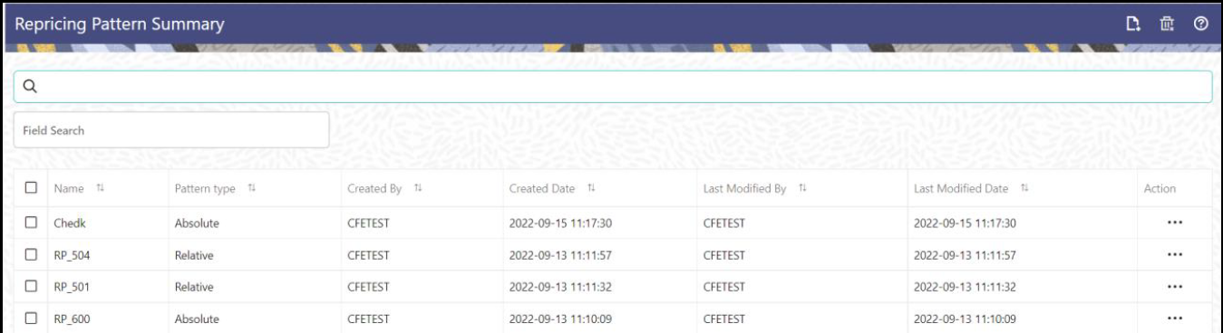 Repricing Summary Page Repricing Summary Page