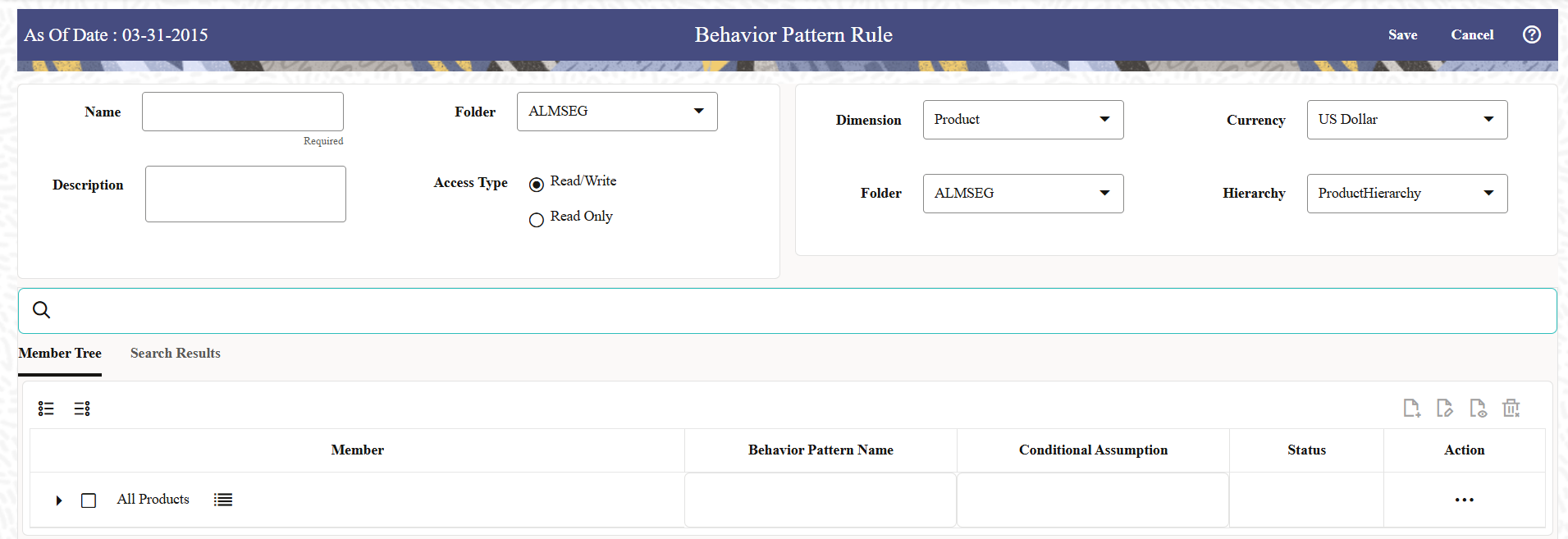 Behavior Pattern Rule Page