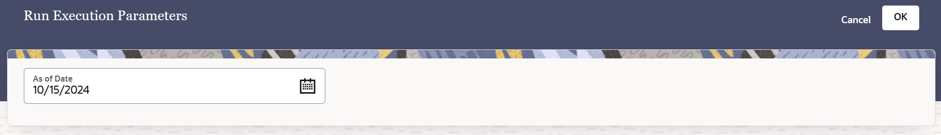 Run Execution Parameters Window