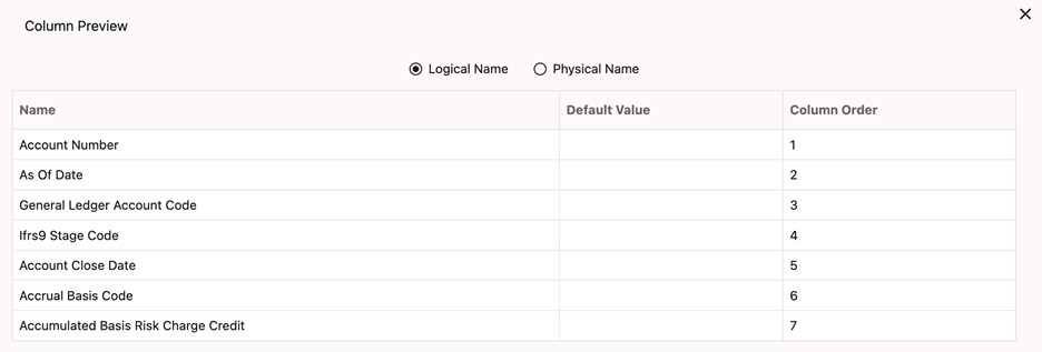 This preview screen displays the list of selected columns.