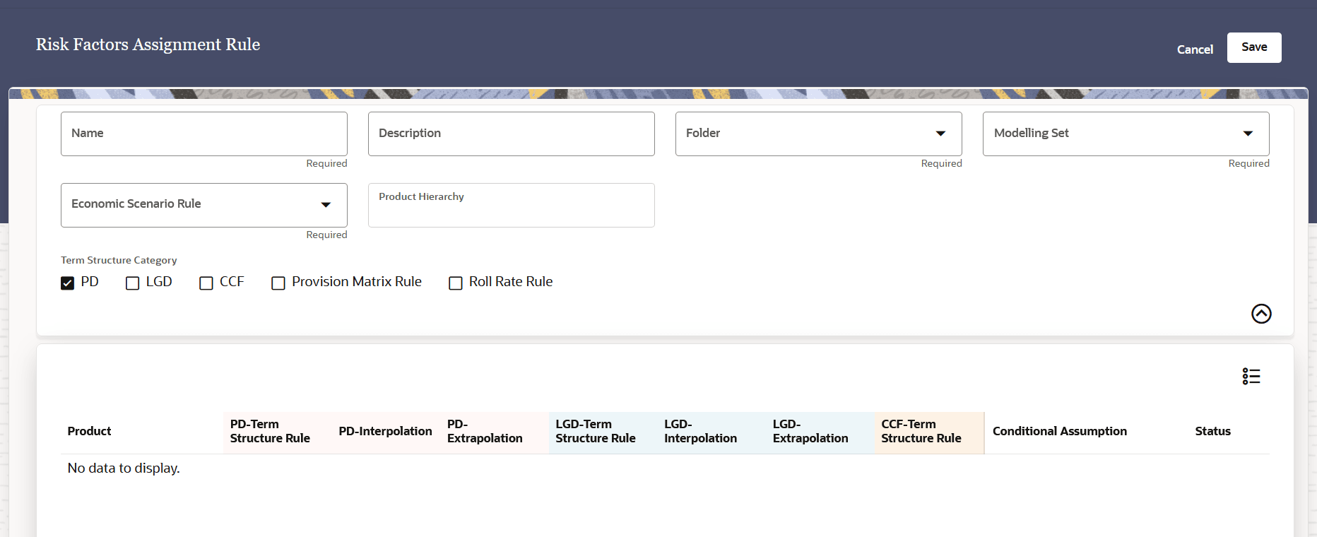 Create Risk Factor Assignment Rule