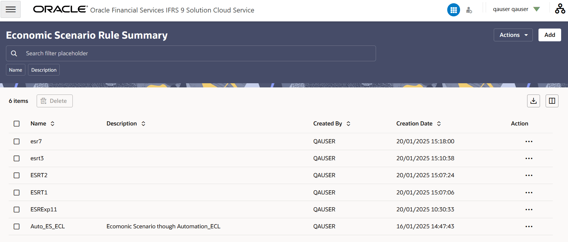 Economic Scenario Rules Summary Page Economic Scenario Rules Summary Page