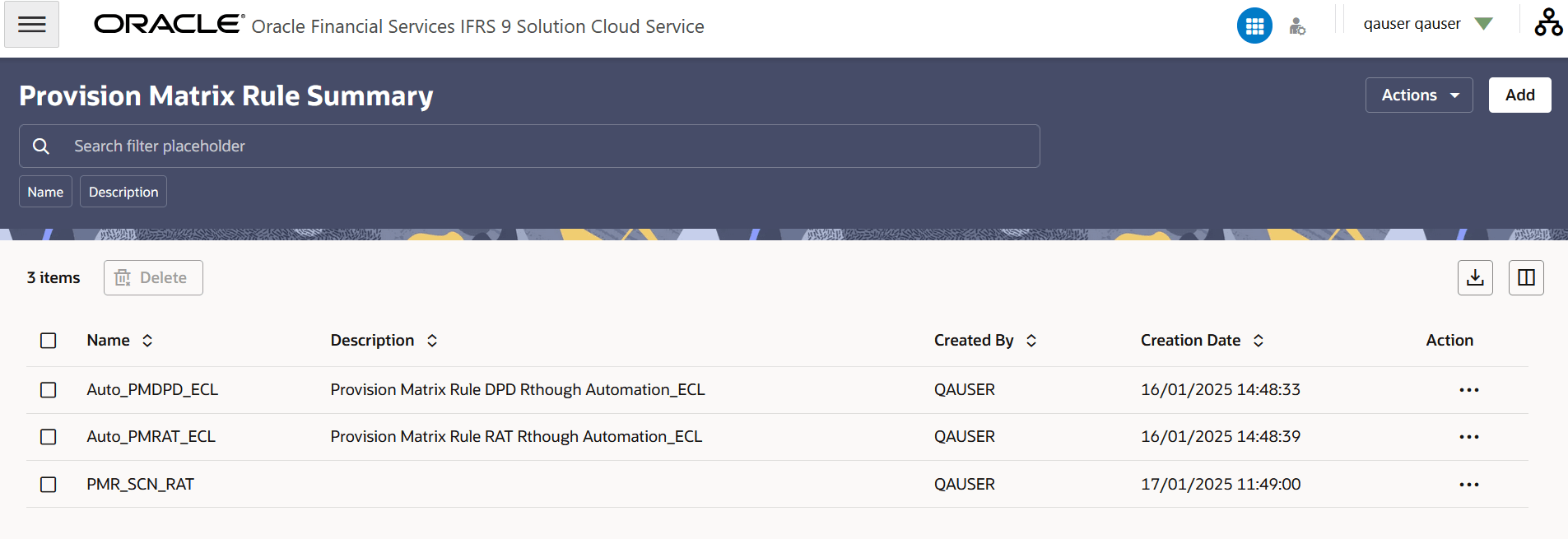Provision Matrix Rules Summary Page Provision Matrix Rules Summary Page