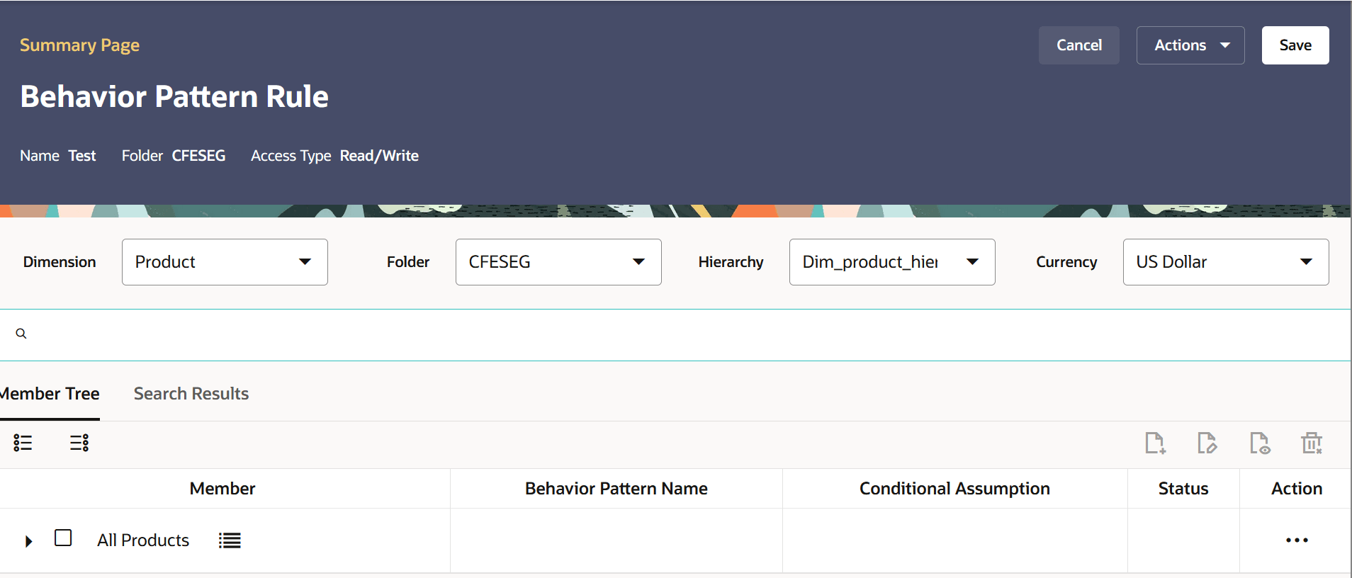 Behavior Pattern Rule Page