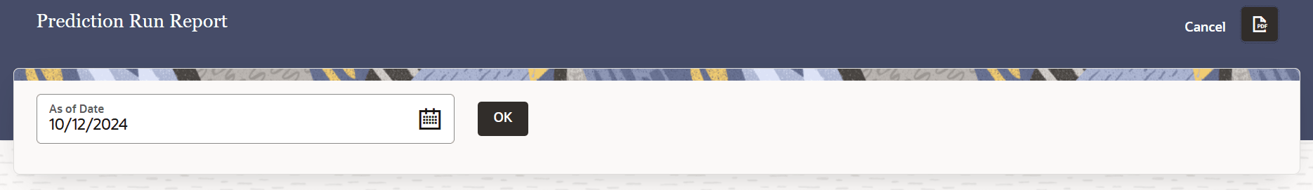 Prediction Run Report Window