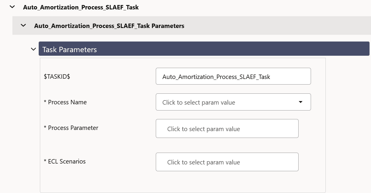 The Task Parameters section