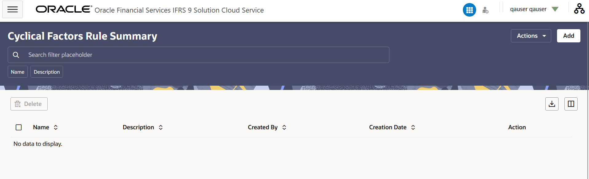 Cyclical Factors Rule Summary Page