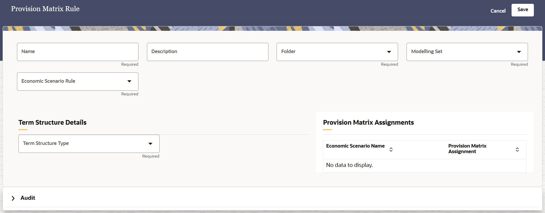 Create Provision Matrix Rules