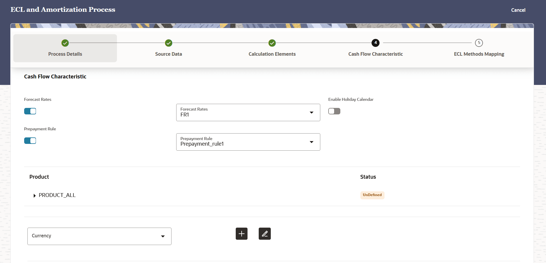 The Cash Flow Characteristic Page