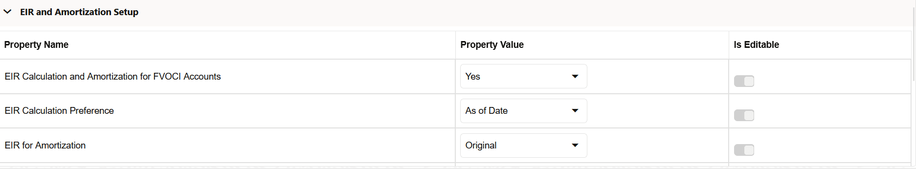EIR and Amortization Setup