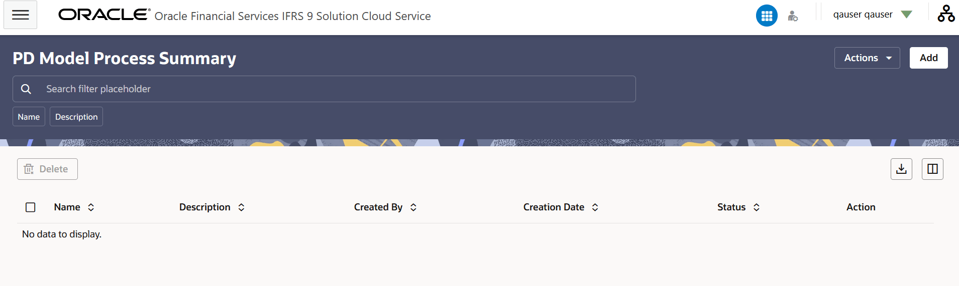 PD Model Process Summary Page