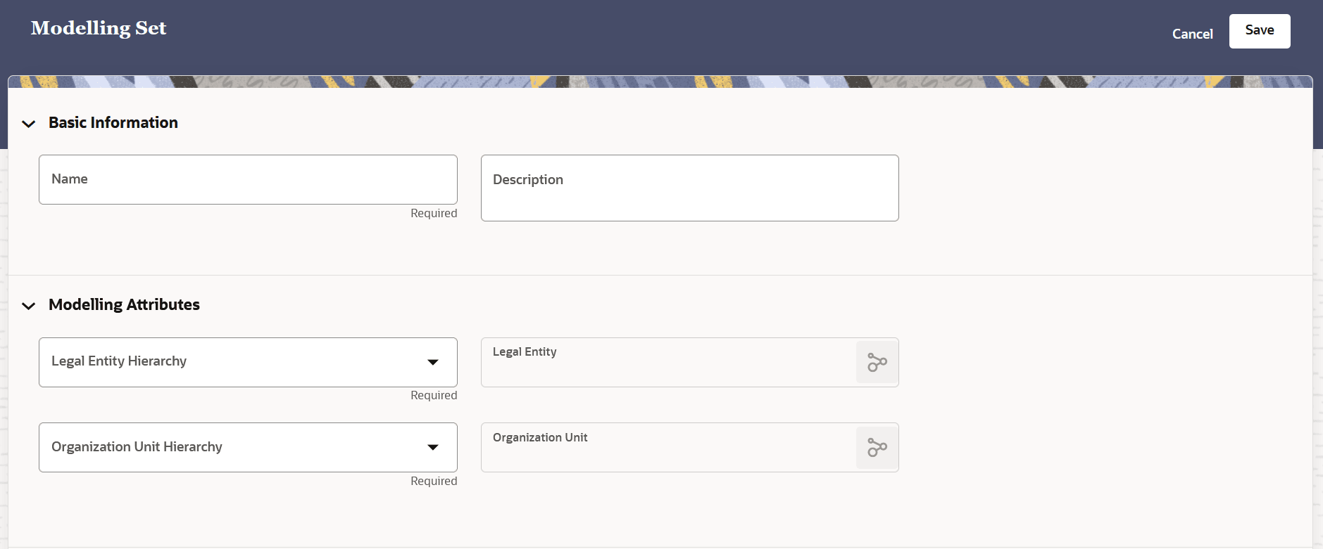 The Modelling Set Form
