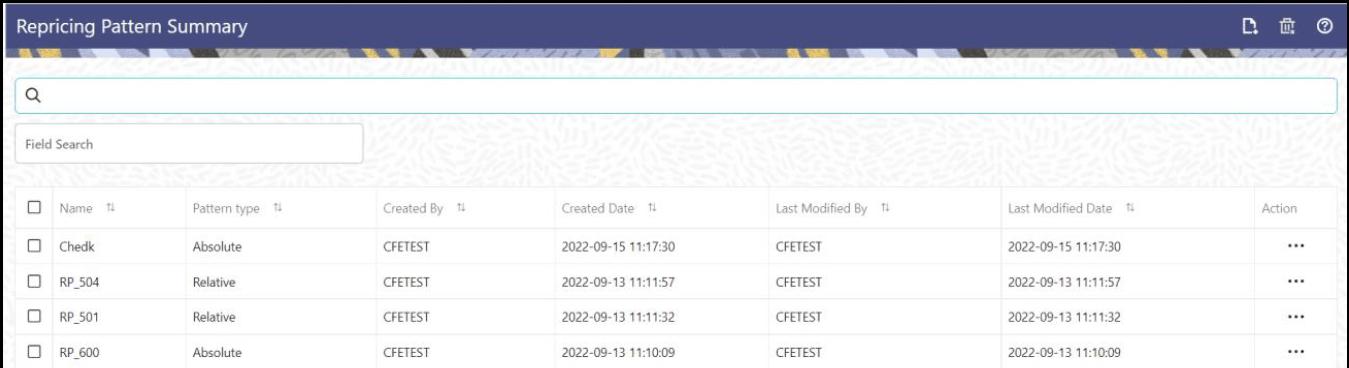 Repricing Summary Page