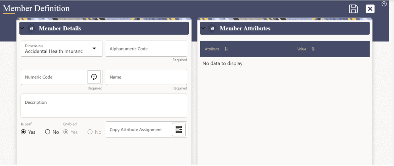 Add Member Definition Page