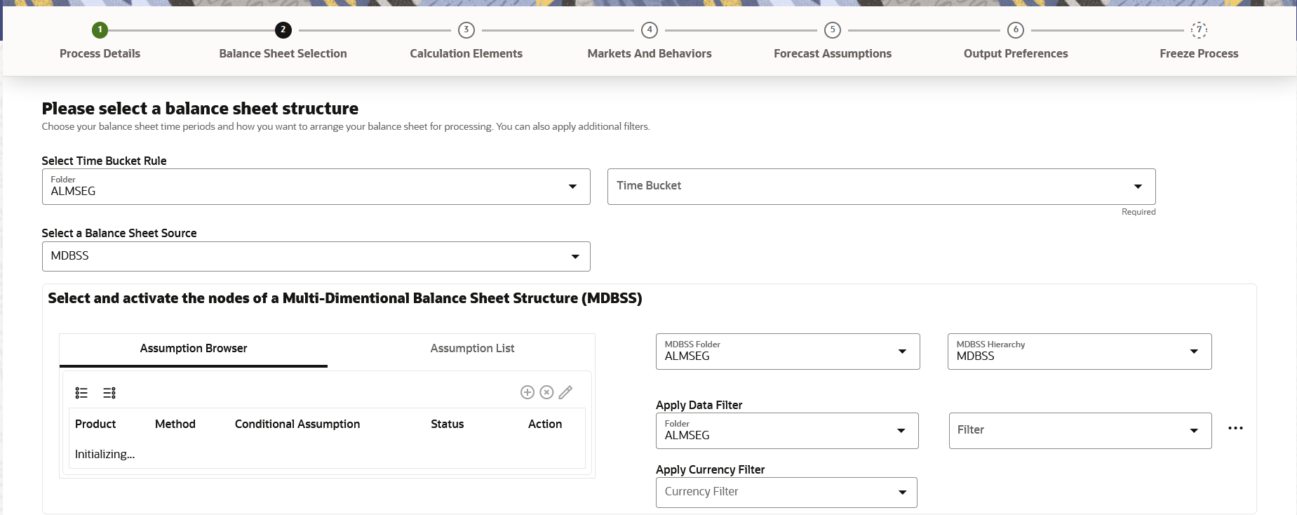 Balance Sheet Selection