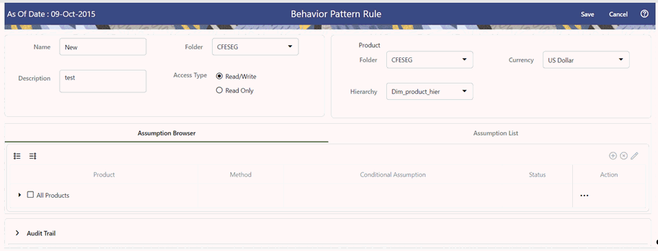 Behavior Pattern Rule Page