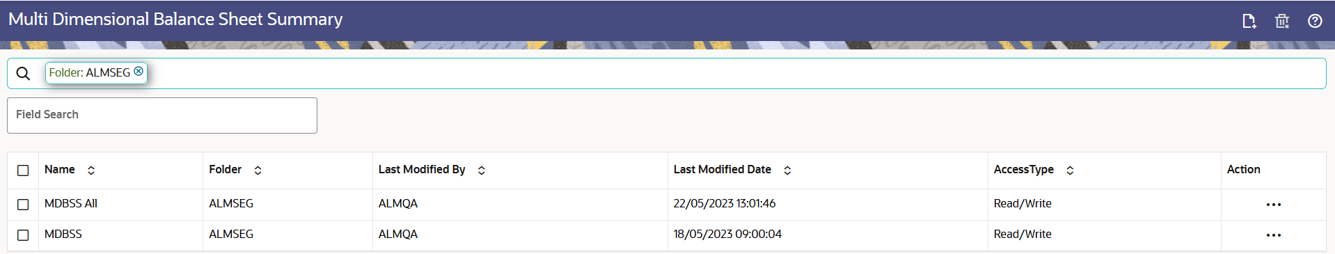 Multi Dimensional Balance Sheet Summary Page