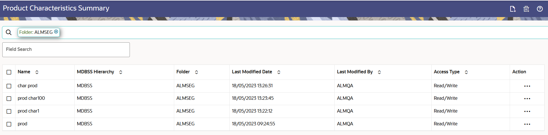 Product Characteristics Summary Page