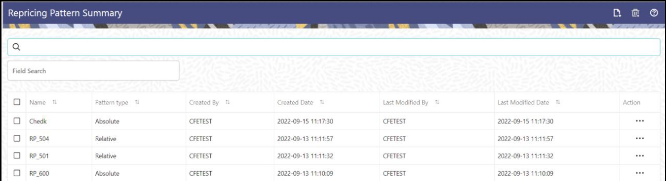 Repricing Summary Page